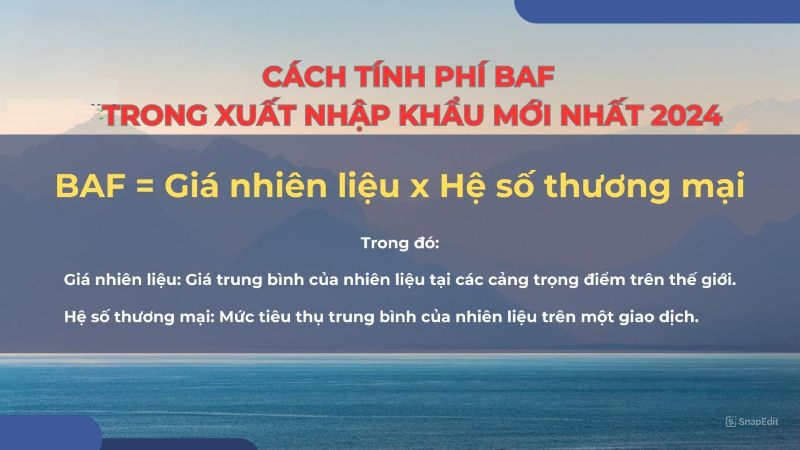 Cách tính phí BAF theo quy định